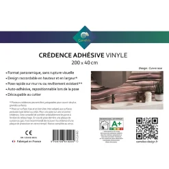 Crédence cuisine adhésive en vinyle effet cuivre rose, 200 x 40 cm, design raccordable