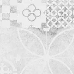 Crédence cuisine en aluminium - effet carreaux de ciment gris - 200x20 cm (en 2 bandeaux)