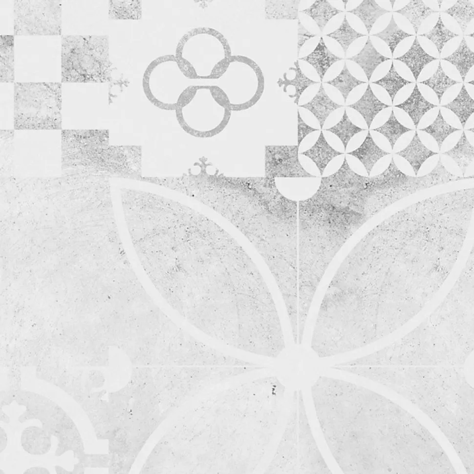 Crédence cuisine en aluminium - effet carreaux de ciment gris - 200x20 cm (en 2 bandeaux)