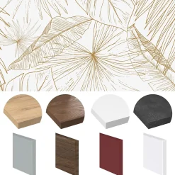 Crédence cuisine en aluminium - floral caramel - 300x20 cm (en 3 bandeaux)