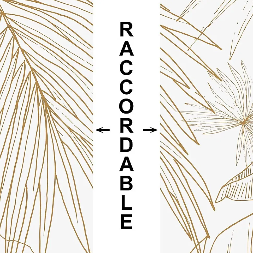 Crédence cuisine en aluminium - floral caramel - 300x20 cm (en 3 bandeaux)