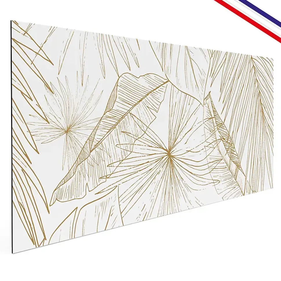Crédence cuisine en aluminium - floral caramel - 300x20 cm (en 3 bandeaux)
