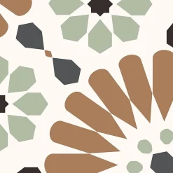 Crédence cuisine en aluminium - effet carreaux de ciment marron et vert - 180x20 cm (en 2 bandeaux)