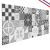 Crédence cuisine en aluminium - effet carreaux de ciment gris - 200x20 cm (en 2 bandeaux)