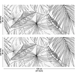 Crédence cuisine en aluminium - floral noir - 240x50 cm (en 2 bandeaux)
