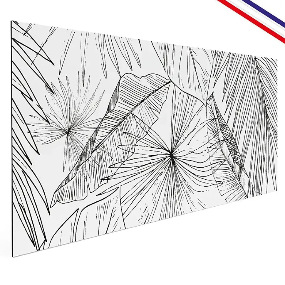 Crédence cuisine en aluminium - floral noir - 240x50 cm (en 2 bandeaux)