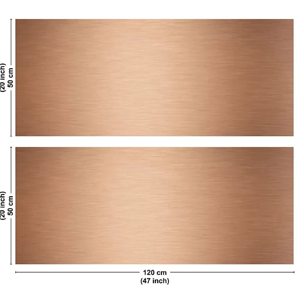 Crédence cuisine en aluminium - effet industriel cuivre - 240x50 cm (en 2 bandeaux)