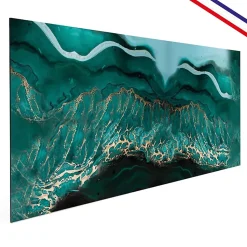 Crédence cuisine en aluminium - effet marbre bleu - 300x20 cm (en 3 bandeaux)