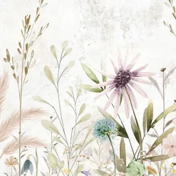 Crédence cuisine en aluminium - motif floral marron - 300x20 cm (en 3 bandeaux)