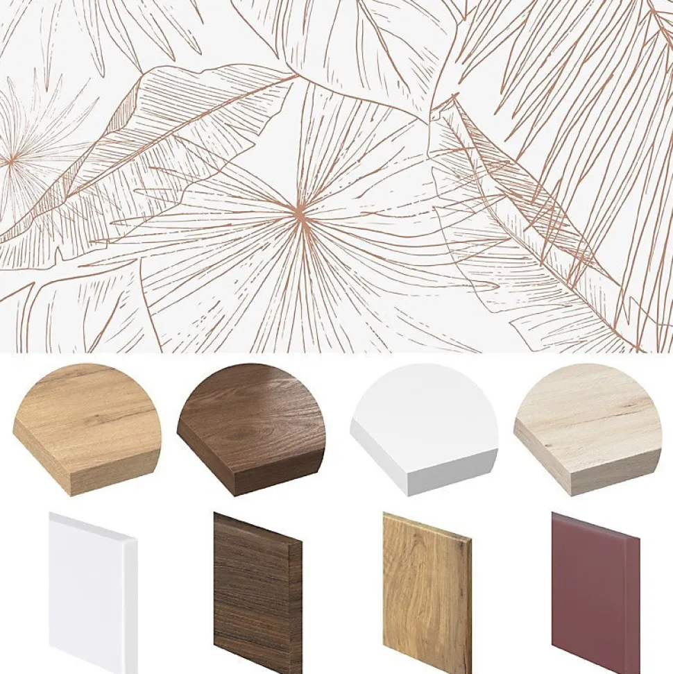 Crédence cuisine en aluminium - floral terracotta - 240x50 cm (en 2 bandeaux)