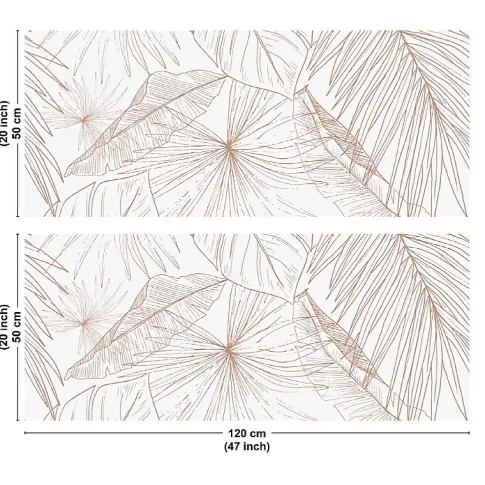 Crédence cuisine en aluminium - floral terracotta - 240x50 cm (en 2 bandeaux)