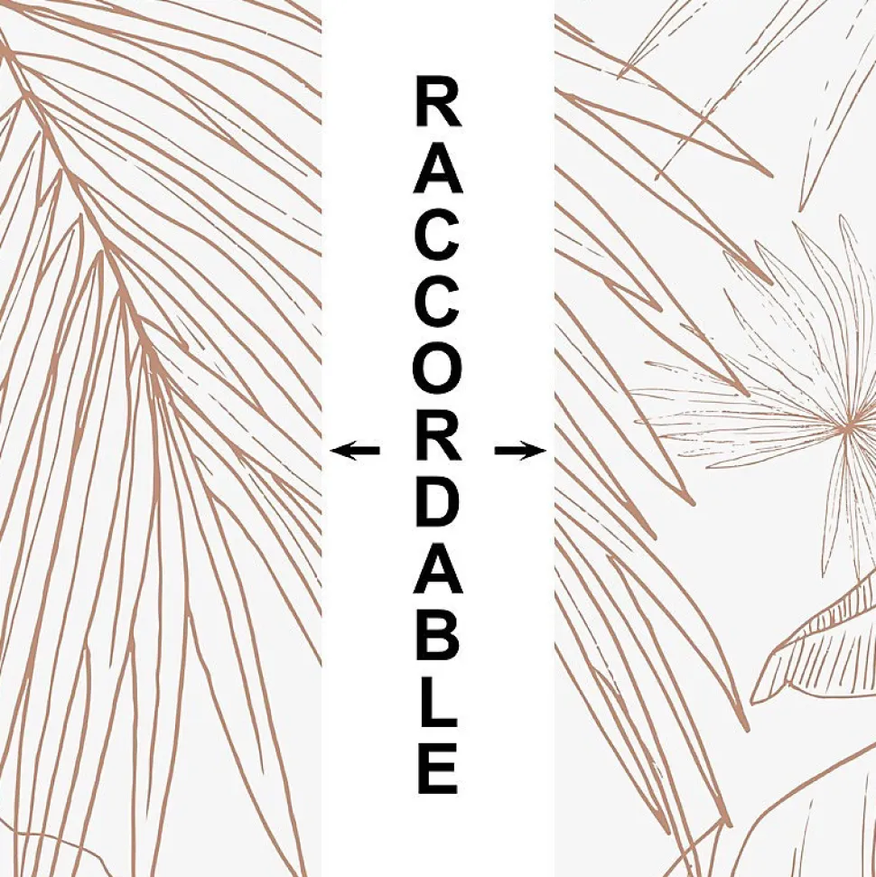 Crédence cuisine en aluminium - floral terracotta - 240x50 cm (en 2 bandeaux)