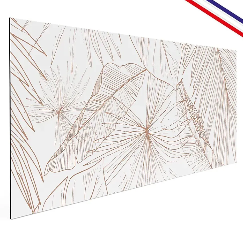 Crédence cuisine en aluminium - floral terracotta - 240x50 cm (en 2 bandeaux)