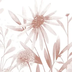 Crédence cuisine en aluminium - motif floral ocre - 200x20 cm (en 2 bandeaux)