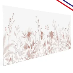 Crédence cuisine en aluminium - motif floral ocre - 200x20 cm (en 2 bandeaux)