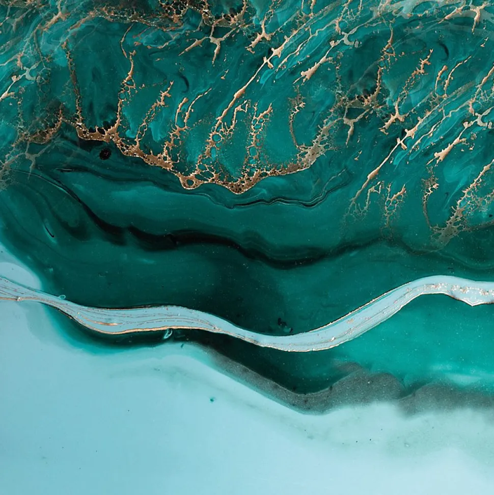 Crédence cuisine en aluminium - effet marbre bleu - 360x50 cm (en 3 bandeaux)