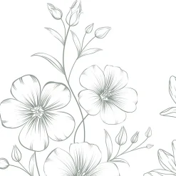 Crédence cuisine en aluminium - motif floral vert et blanc - 200x20 cm (en 2 bandeaux)