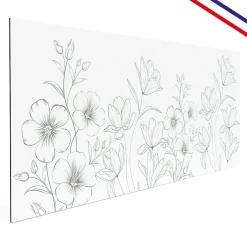 Crédence cuisine en aluminium - motif floral vert et blanc - 200x20 cm (en 2 bandeaux)