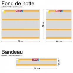 Crédence cuisine en aluminium - effet béton vieilli beige - 200x20 cm (en 2 bandeaux)