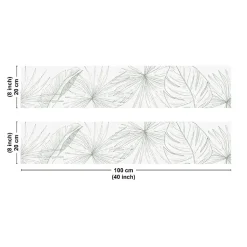 Crédence cuisine en aluminium - floral vert - 200x20 cm (en 2 bandeaux)