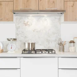 Crédence cuisine en aluminium - effet béton vieilli beige - 300x20 cm (en 3 bandeaux)