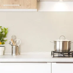 Crédence cuisine en aluminium - motif sable beige - 240x50 cm (en 2 bandeaux)