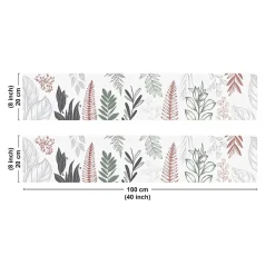 Crédence cuisine en aluminium - floral bleu profond et vert - 200x20 cm (en 2 bandeaux)