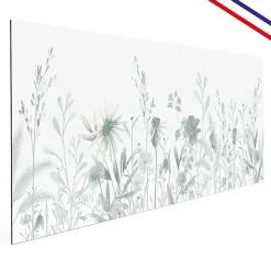 Crédence cuisine en aluminium - motif floral vert - 300x20 cm (en 3 bandeaux)