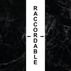 Crédence cuisine en aluminium - effet marbre noir - 240x50 cm (en 2 bandeaux)