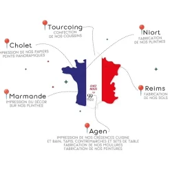 Crédence cuisine en aluminium - motif terrazzo blanc et noir - 300x20 cm (en 3 bandeaux)