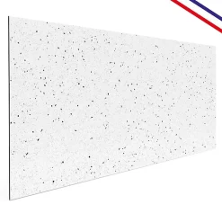 Crédence cuisine en aluminium - motif terrazzo blanc et noir - 300x20 cm (en 3 bandeaux)