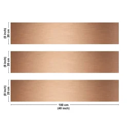 Crédence cuisine en aluminium - effet industriel cuivre - 300x20 cm (en 3 bandeaux)