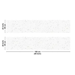 Crédence cuisine en aluminium - motif terrazzo blanc et terracotta - 200x20 cm (en 2 bandeaux)