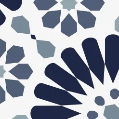 Crédence cuisine en aluminium - effet carreaux de ciment bleu - 180x20 cm (en 2 bandeaux)