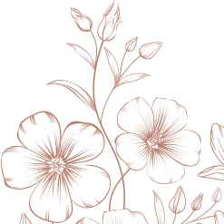 Crédence cuisine en aluminium - motif floral blanc et terracotta - 360x50 cm (en 3 bandeaux)