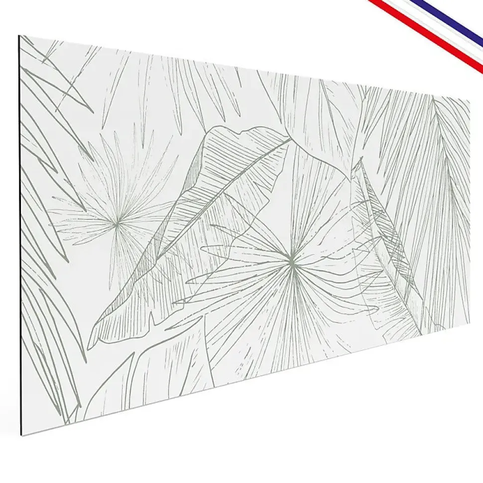 Crédence cuisine en aluminium - floral vert - 240x50 cm (en 2 bandeaux)
