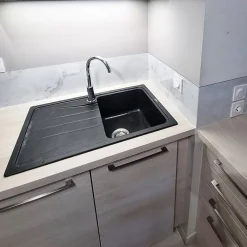 Crédence cuisine en aluminium - marbre blanc - 300x20 cm (en 3 bandeaux)