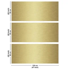 Crédence cuisine en aluminium - effet industriel doré - 360x50 cm (en 3 bandeaux)