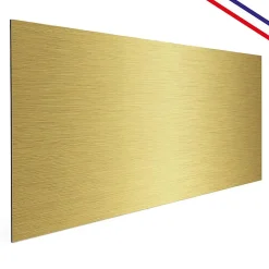 Crédence cuisine en aluminium - effet industriel doré - 360x50 cm (en 3 bandeaux)