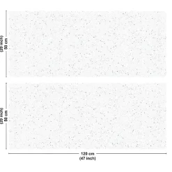 Crédence cuisine en aluminium - motif terrazzo blanc et vert - 240x50 cm (en 2 bandeaux)