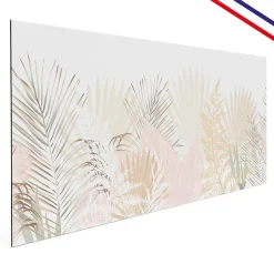 Crédence cuisine en aluminium - floral beige et blanc - 200x20 cm (en 2 bandeaux)