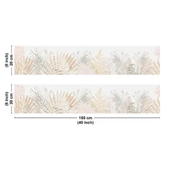 Crédence cuisine en aluminium - floral beige et blanc - 200x20 cm (en 2 bandeaux)