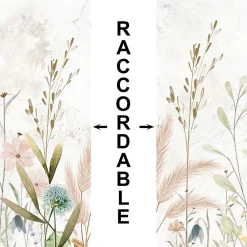 Crédence cuisine en aluminium - motif floral marron - 360x50 cm (en 3 bandeaux)