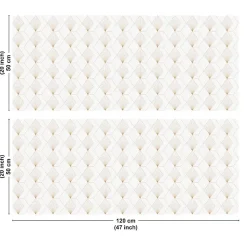 Crédence cuisine en aluminium - art déco blanc 240x50 cm (en 2 bandeaux)