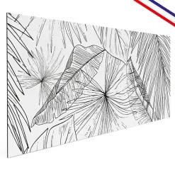 Crédence cuisine en aluminium - floral noir - 300x20 cm (en 3 bandeaux)