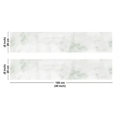 Crédence cuisine en aluminium - effet marbre vert - 200x20 cm (en 2 bandeaux)