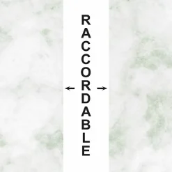 Crédence cuisine en aluminium - effet marbre vert - 200x20 cm (en 2 bandeaux)