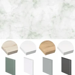 Crédence cuisine en aluminium - effet marbre vert - 200x20 cm (en 2 bandeaux)