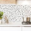Crédence cuisine en aluminium - motif terrazzo blanc - 240x50 cm (en 2 bandeaux)