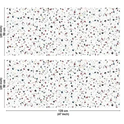 Crédence cuisine en aluminium - motif terrazzo blanc - 240x50 cm (en 2 bandeaux)